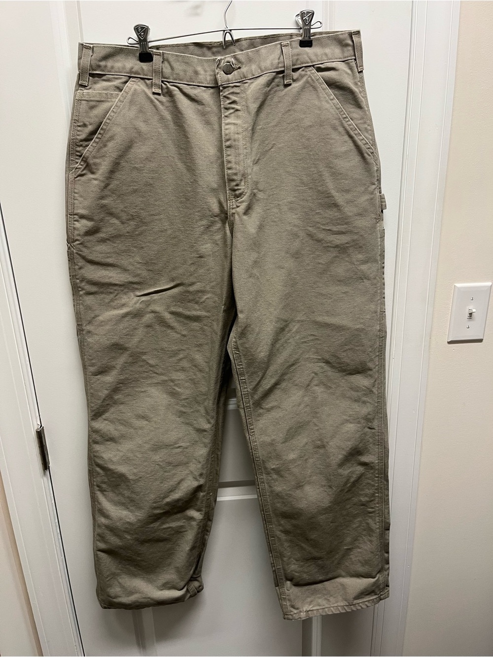 Carhartt B11 DES Washed Duck Dungaree Carpenter Pants 36x32 Desert Tan